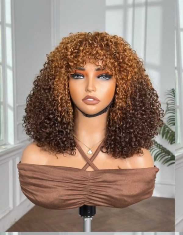 Fringe piano pixie curl Wig